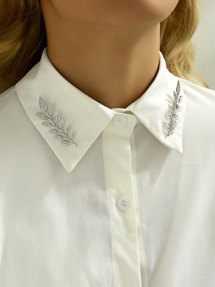 Silver Metal Wheat Brooch Elena