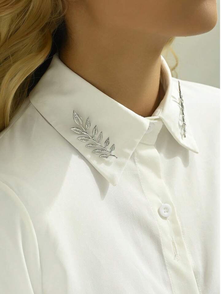 Silver Metal Wheat Brooch Elena