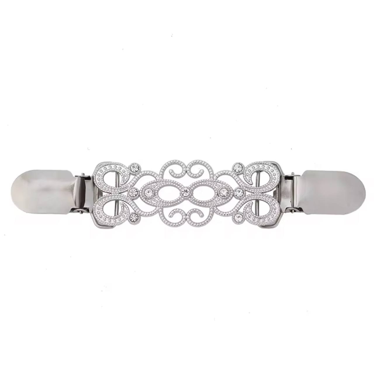 Silver Cardigan Cinch Clips Elena