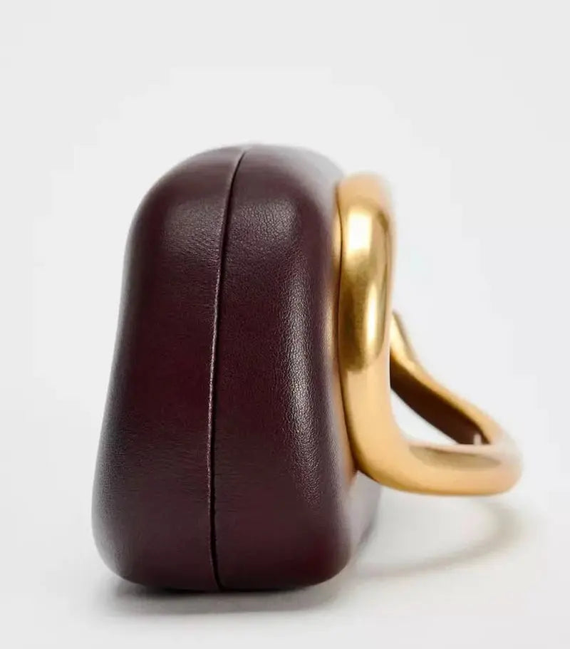 Gold Closure Box Clutch Elena