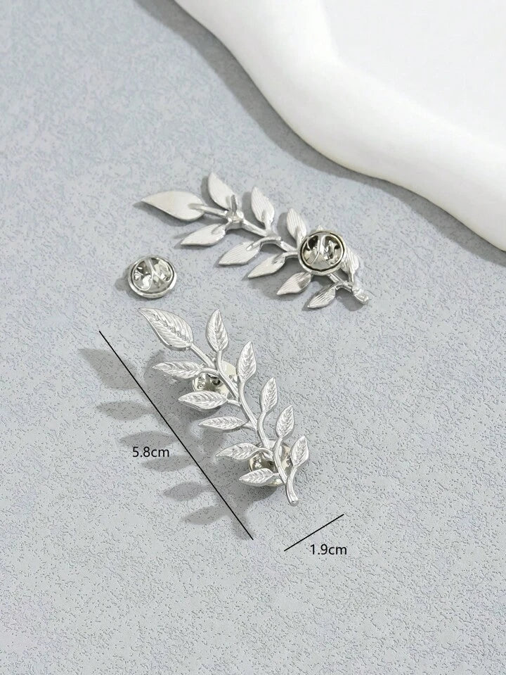Silver Metal Wheat Brooch Elena