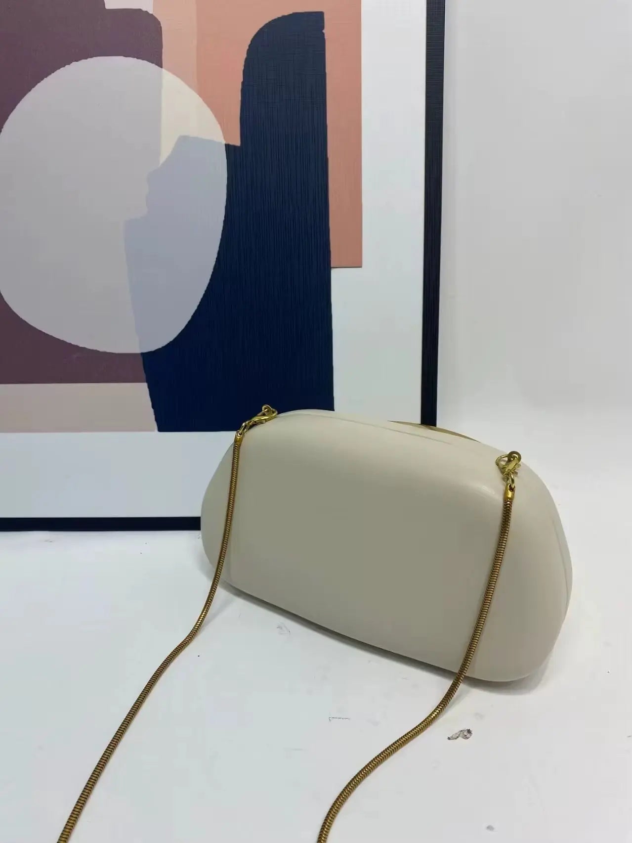 Gold Closure Box Clutch Elena