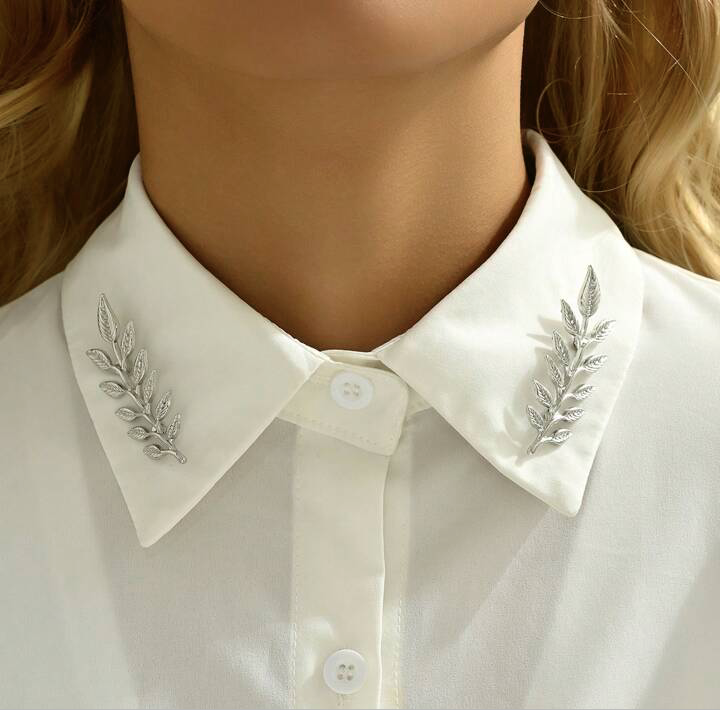 Silver Metal Wheat Brooch Elena