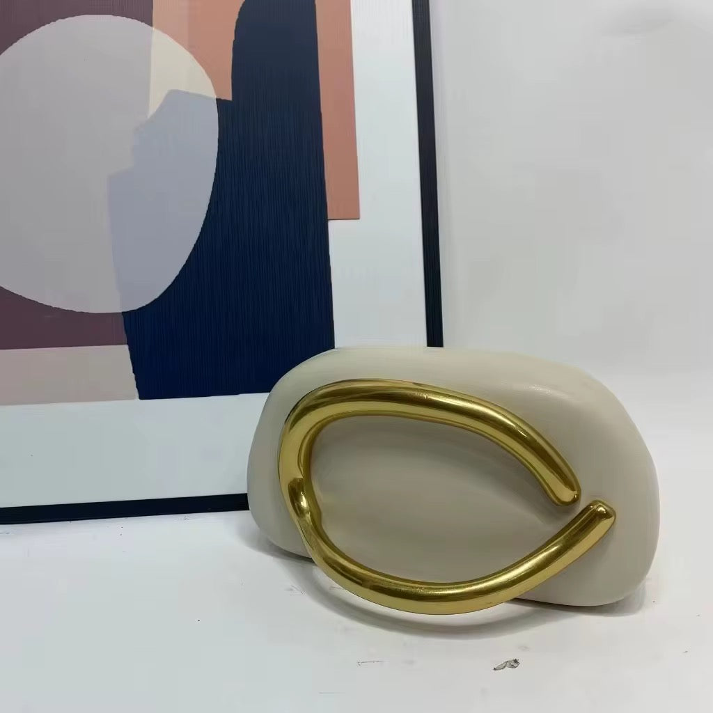 Gold Closure Box Clutch