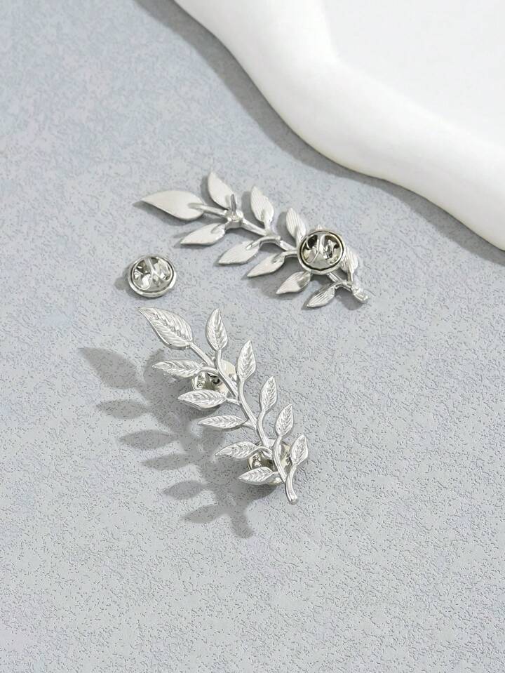 Silver Metal Wheat Brooch