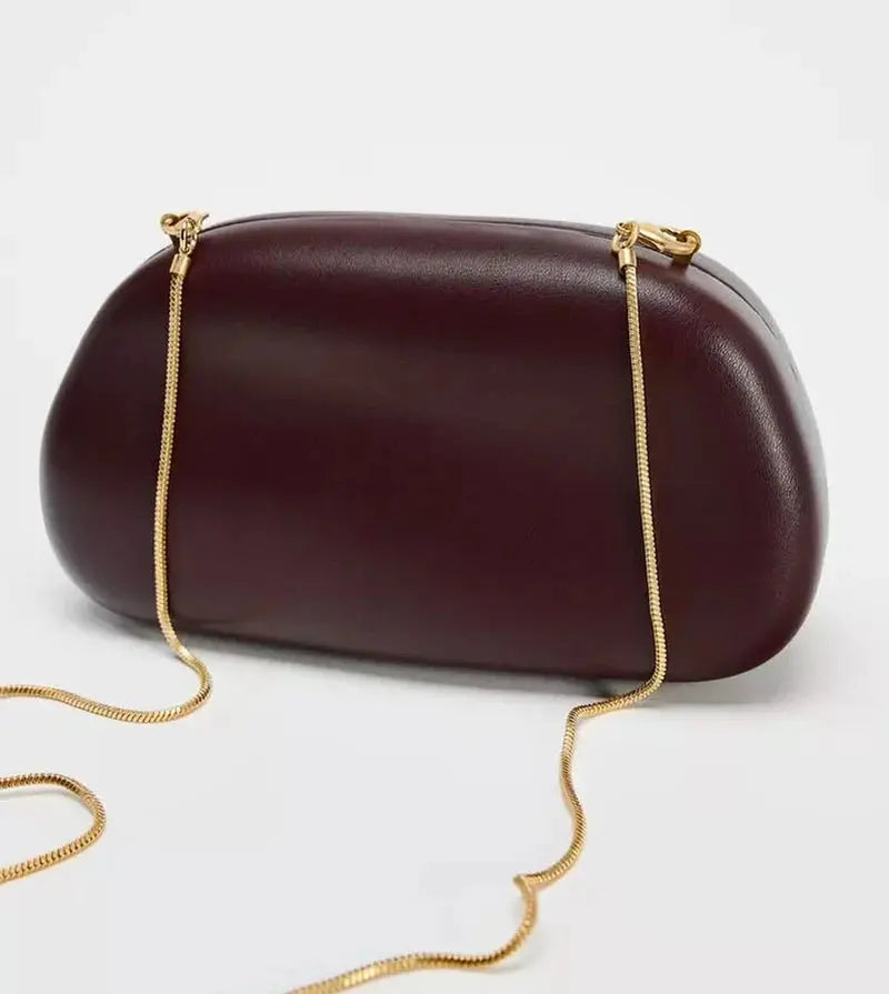 Gold Closure Box Clutch Elena