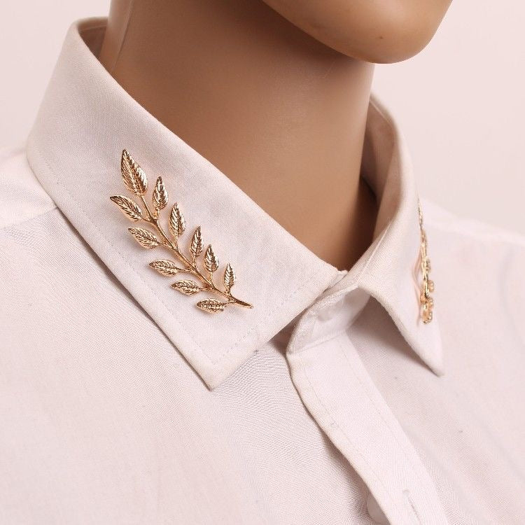 Gold Metal Wheat Brooch (2pieces)