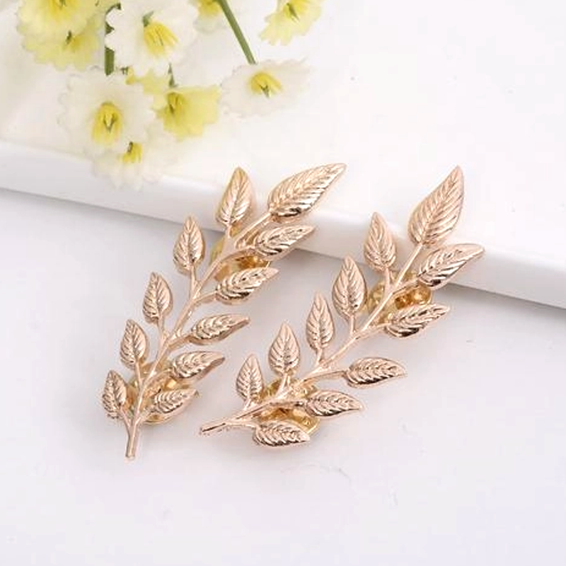 Gold Metal Wheat Brooch (2pieces)