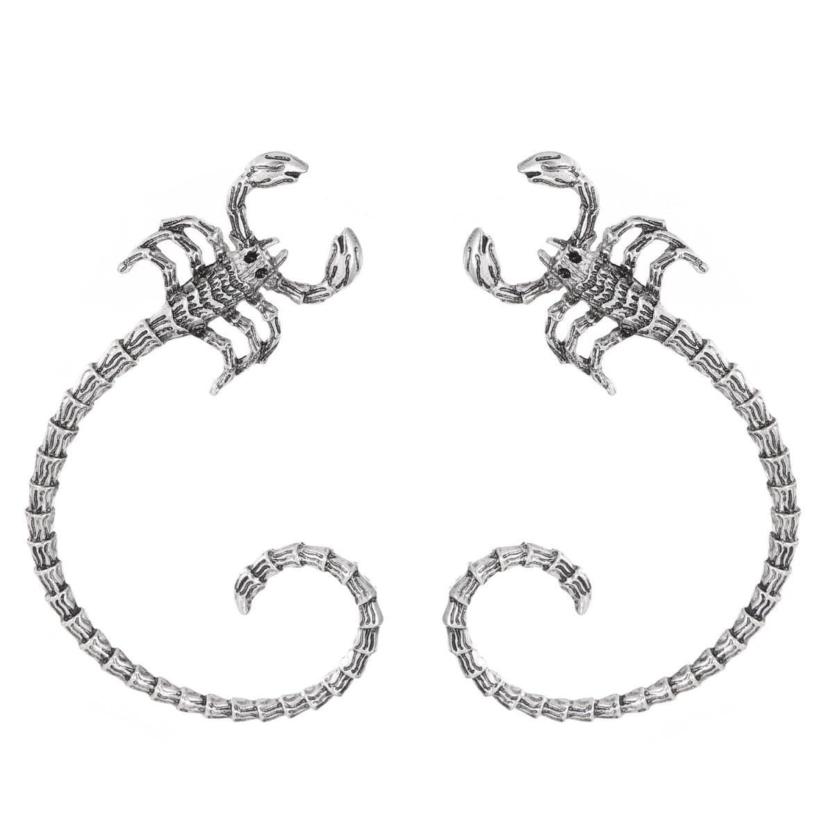 Silver Scorpion Earrings (Left+Right)