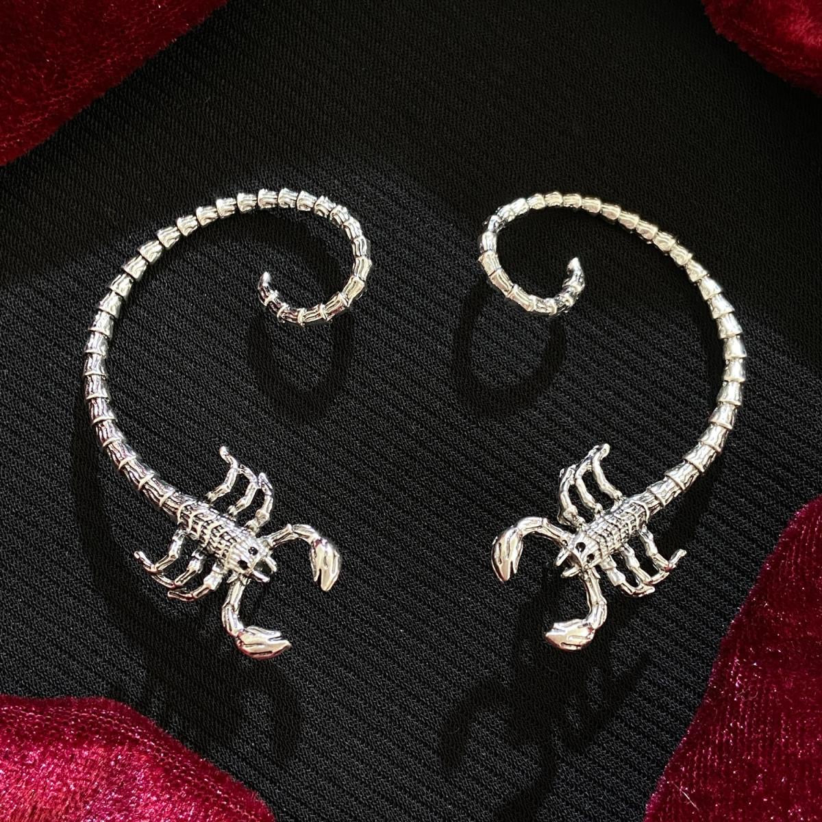 Silver Scorpion Earrings (Left+Right)