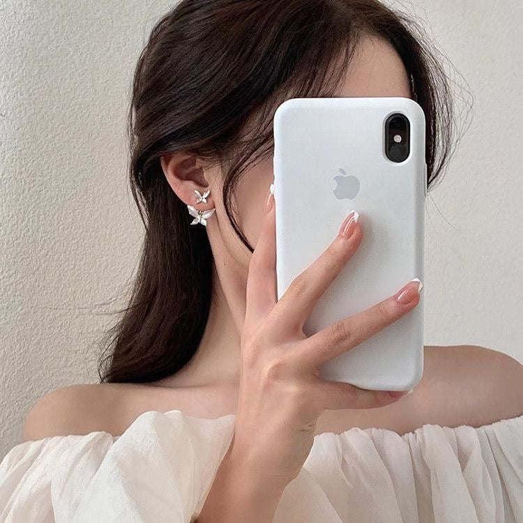 White Butterfly Earrings (Left+Right) ELENA