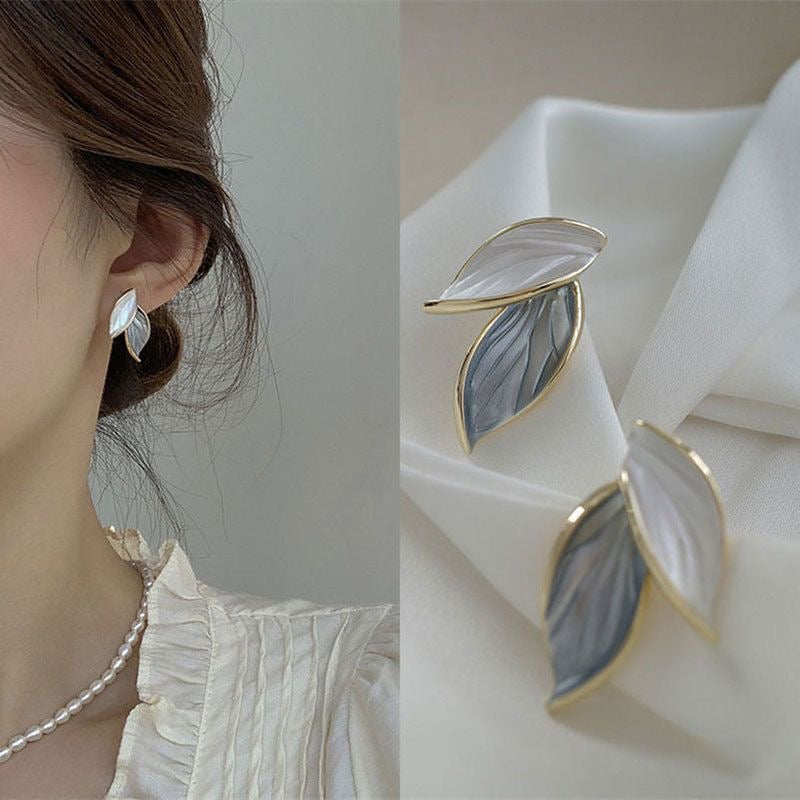 Leaf Drop Earrings (Left+Right)