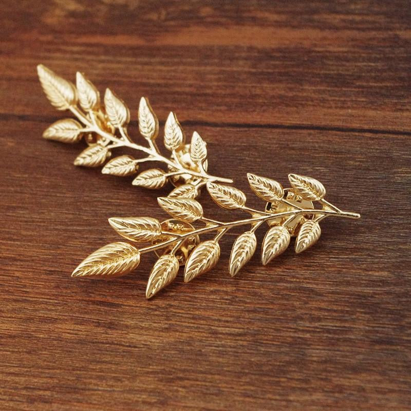 Gold Metal Wheat Brooch (2pieces)