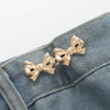 (Gold) Bowknot Button Waistband